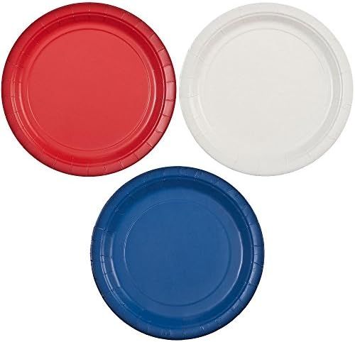 Party Dimensions 9" Paper Plate Bundle: Red, White & Blue - 60 Plates Total | Amazon (US)