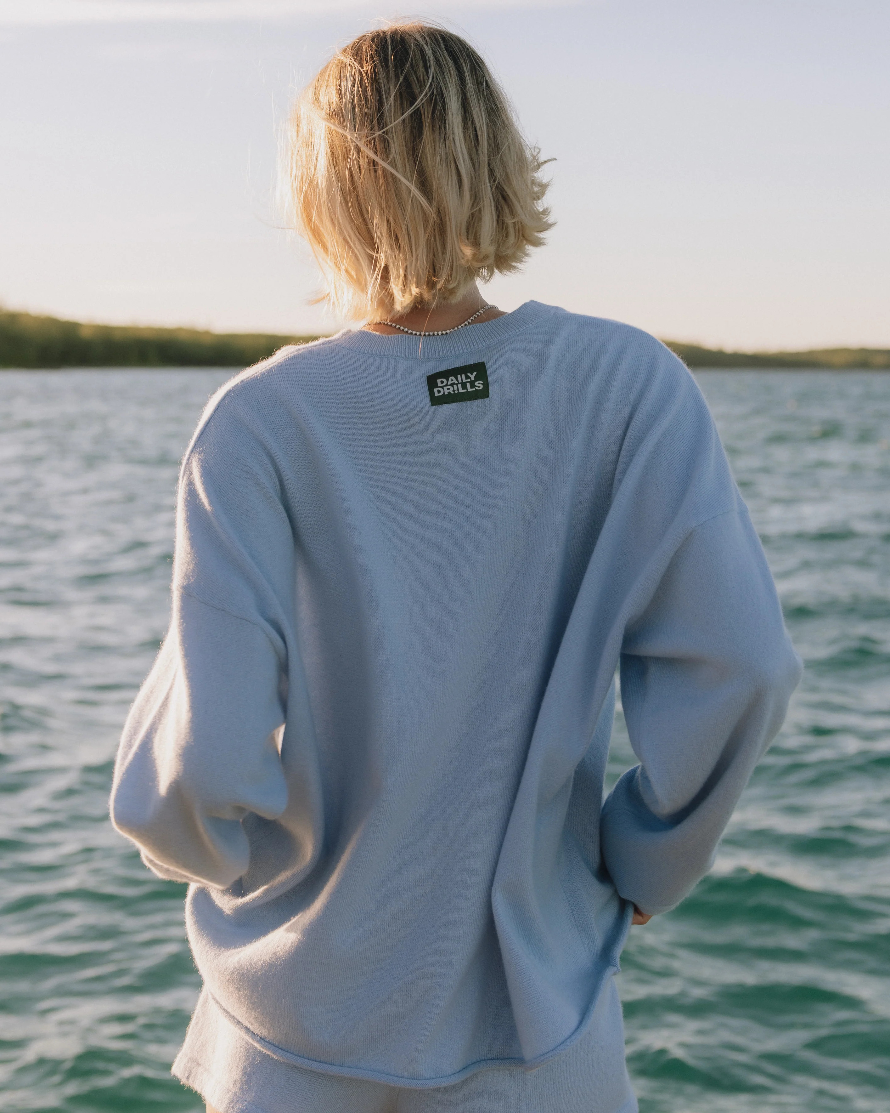 Oversized Cashmere Sweater - Light Blue | Daily Drills LLC