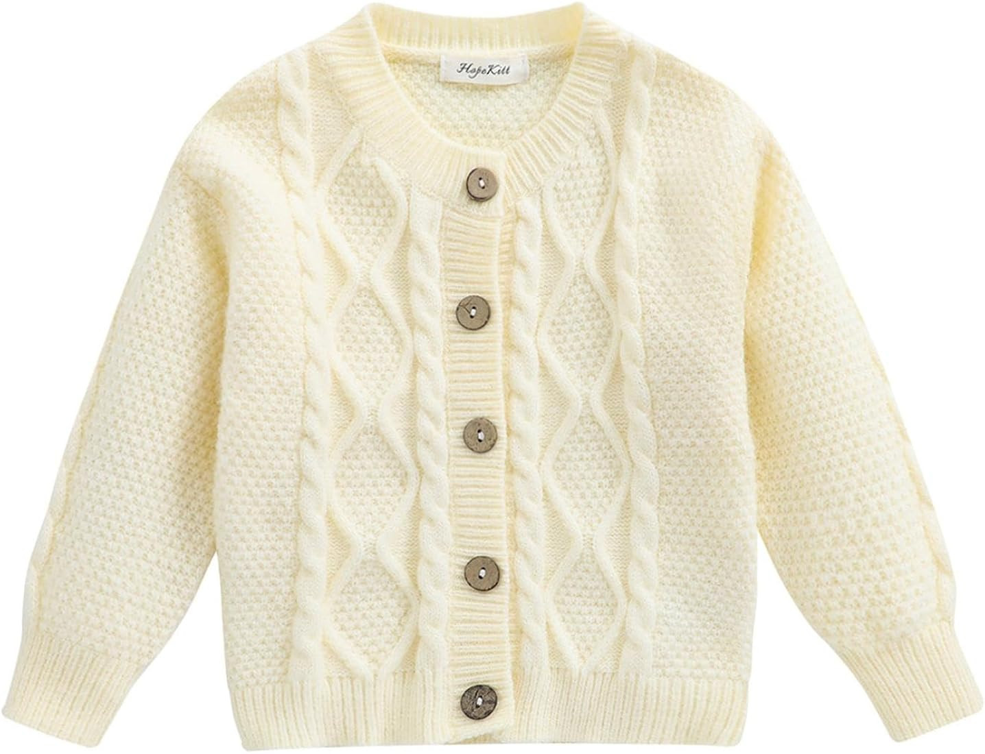 HopeKitt Toddler Baby Sweater Chunky Cardigan Cable-Knit Fall Winter Coat Long Sleeve Cardigan fo... | Amazon (US)