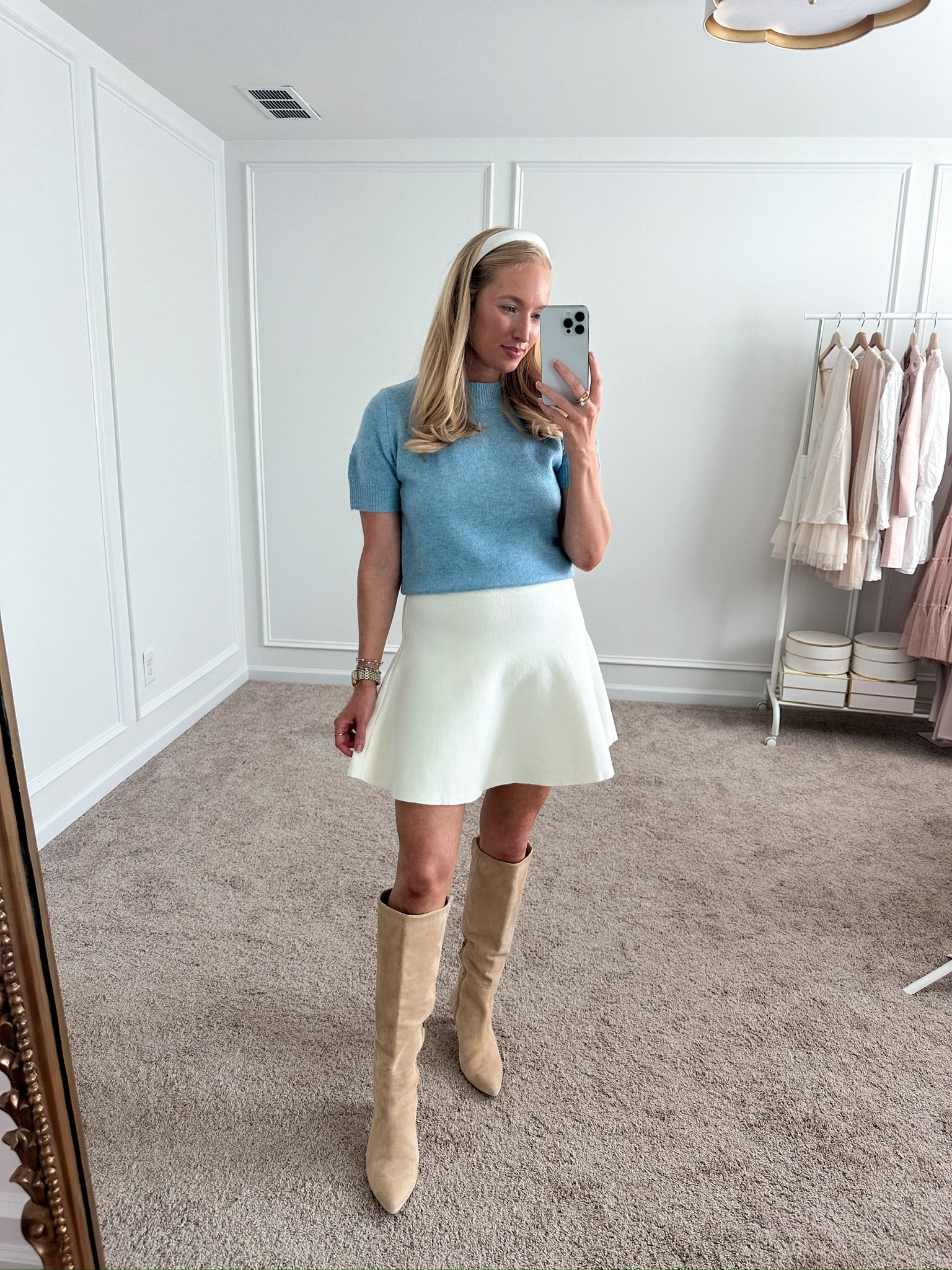 Chic fall date night look! Wearing size small in the sweater and skirt. Use my code Amandaj15 for 15% off this sweater. Elevated fall outfits // transitional outfits // date night outfits // elevated workwear // winery outfits // shopavara

#LTKSeasonal #LTKStyleTip #LTKWorkwear