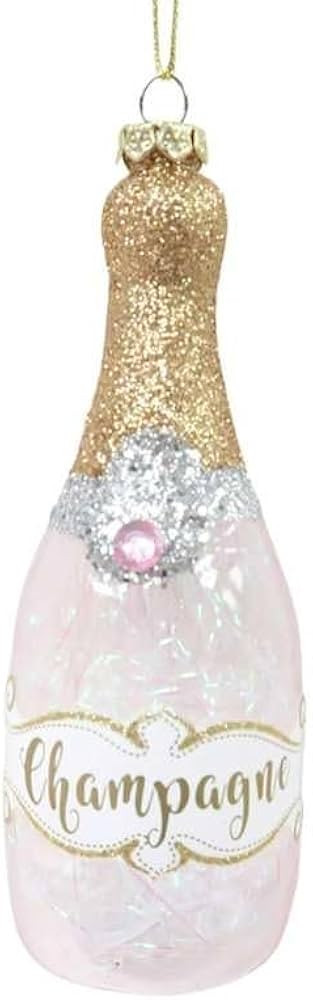 Pink Champagne Bottle Keepsake Christmas New Years Ornament, 5.5 inches | Amazon (US)