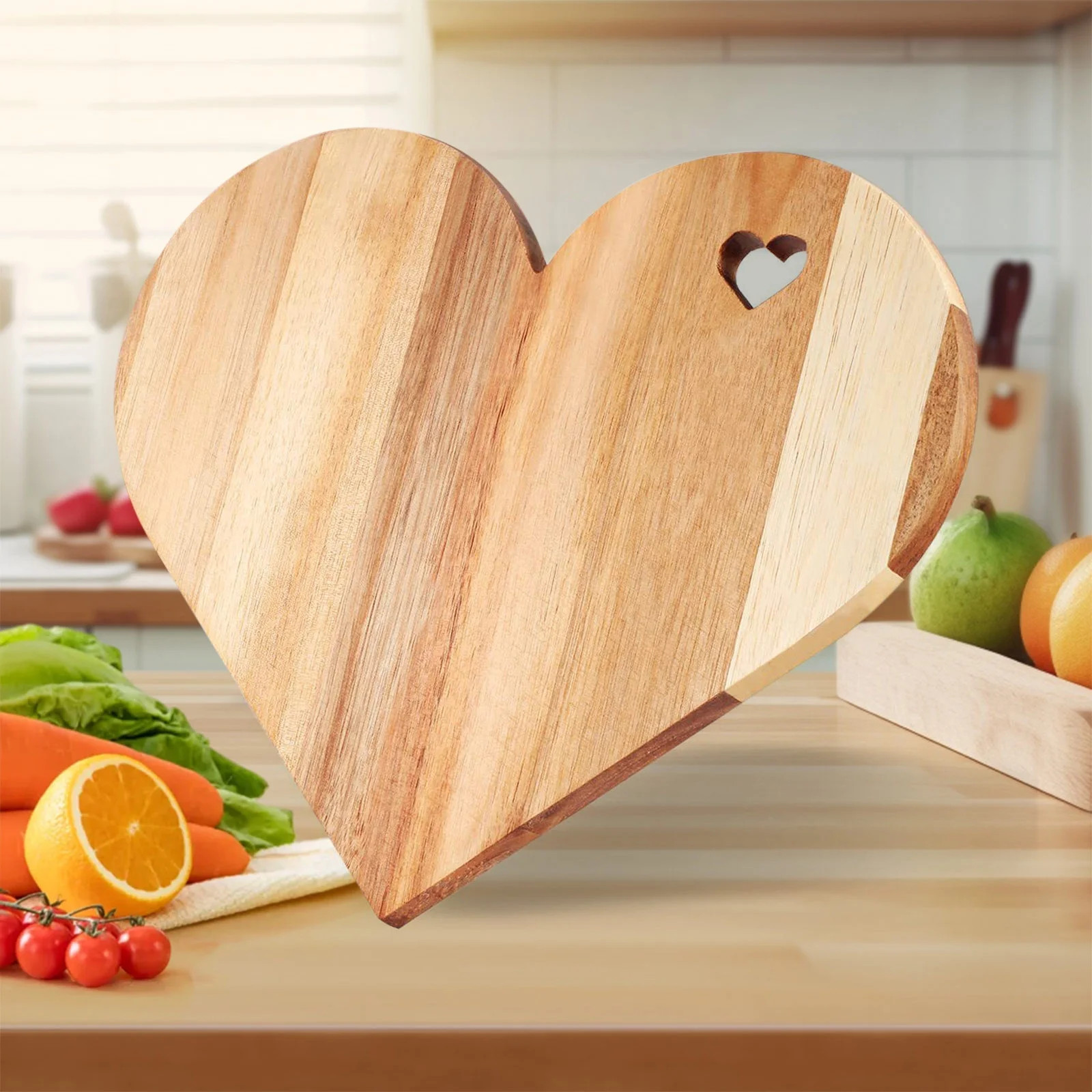 Qwtwty Wood Cutting Boards Heart-shaped Wood Chopping Board Wooden Decorative Cutting Board Chees... | Walmart (US)