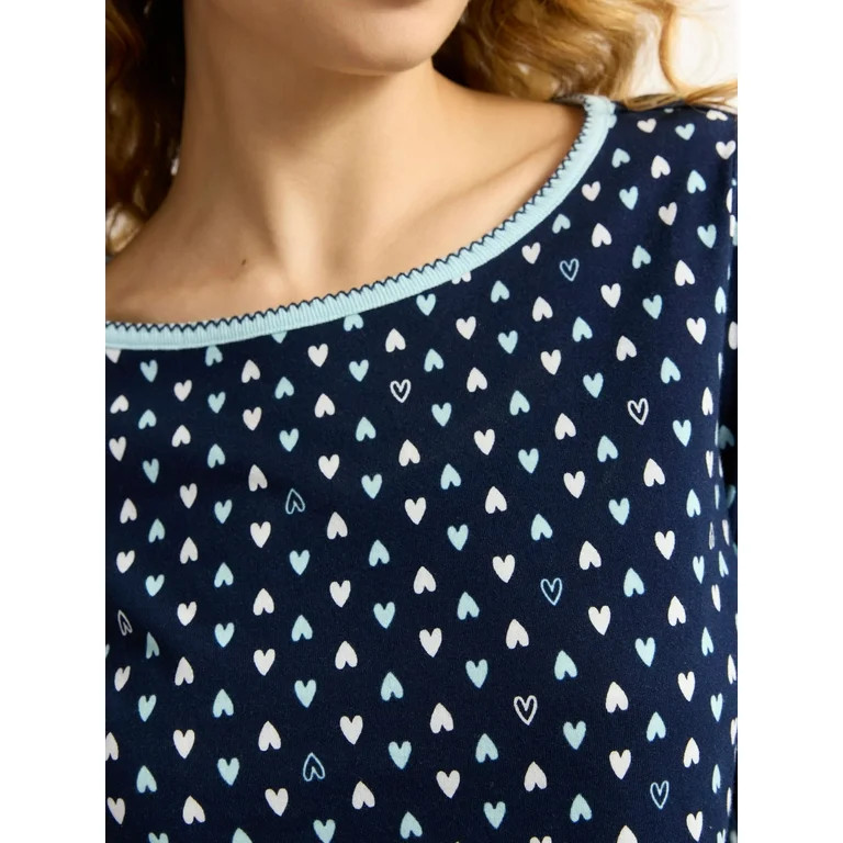 Joyspun Women's and Women’s Plus Jersey Knit Sleep Top with Long Sleeves, Sizes S to 3X | Walmart (US)