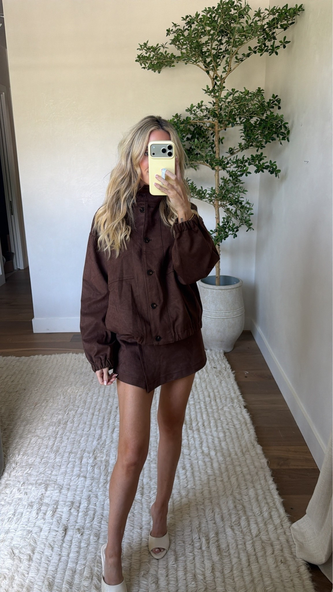 Wearing XS in both! 
The skort is short!! I’m 5’5” for length reference