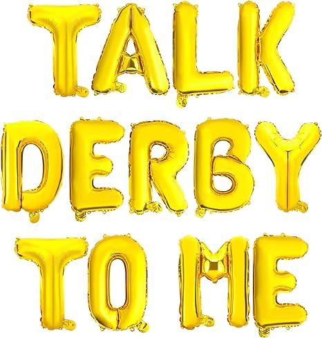 TALK DERBY TO ME Kentucky Derby Day Balloons Banner,18in Gold Horse Racing Balloons Derby Day Par... | Amazon (US)