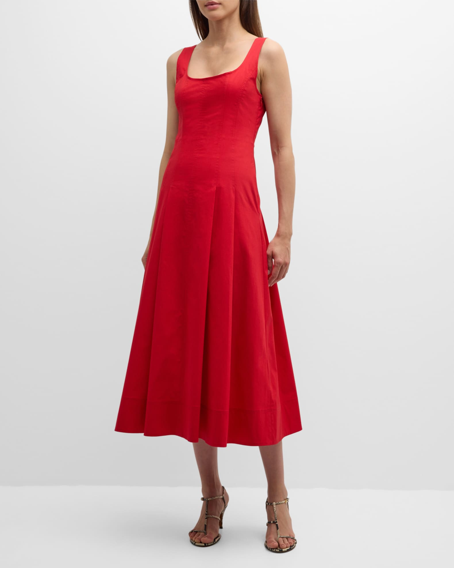 Isabel Sleeveless A-Line Midi Dress | Neiman Marcus