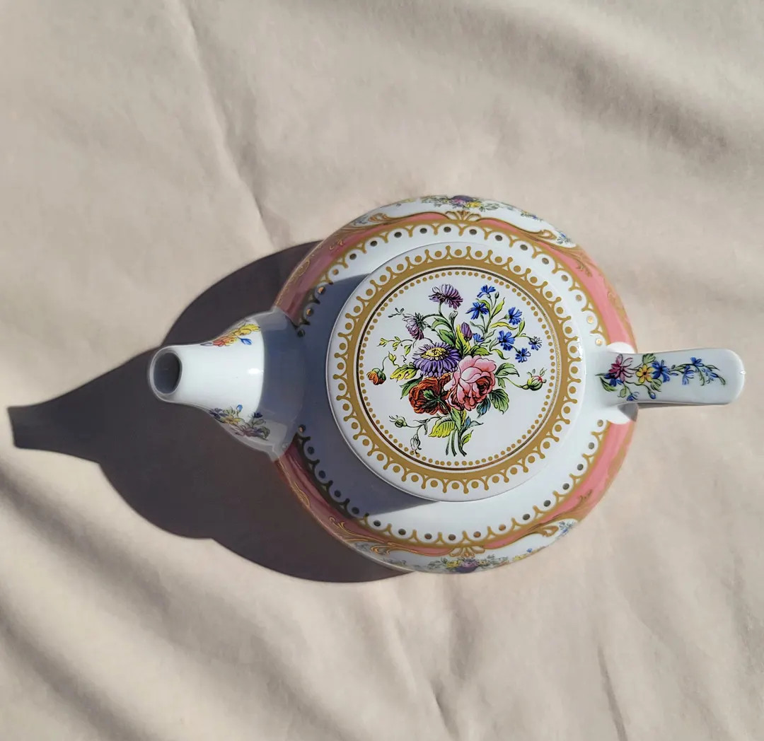Andrea by Sadek Sevres Collection Tea Kettle and Cup for One in Peach - Etsy | Etsy (US)