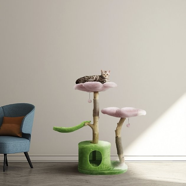 KBSPETS Floral 45-in Sisal Cat Tree, Cherry Blossom - Chewy.com | Chewy.com