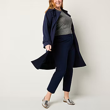 Liz Claiborne Lightweight Plus Trench Coat, Color: Sig Navy - JCPenney | JCPenney