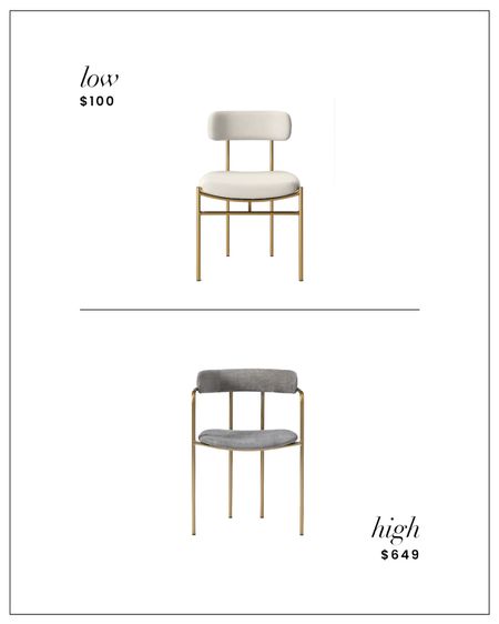 High / Low: Velvet Dining Chairs with Brass Legs … available in multiple colors and the West Elm option is a set of two 



#LTKhome #LTKfindsunder100