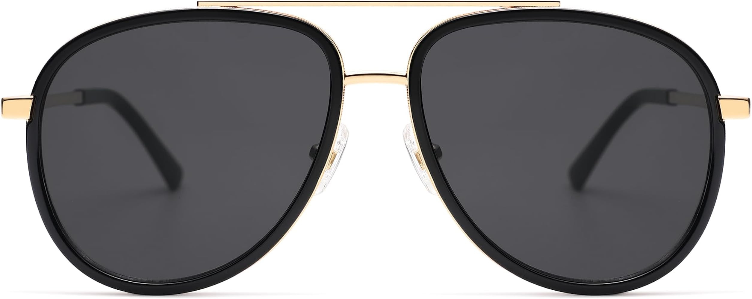 Retro Aviator Sunglasses for Women Mens Double Bridge 70s Shades AP3688 | Amazon (US)