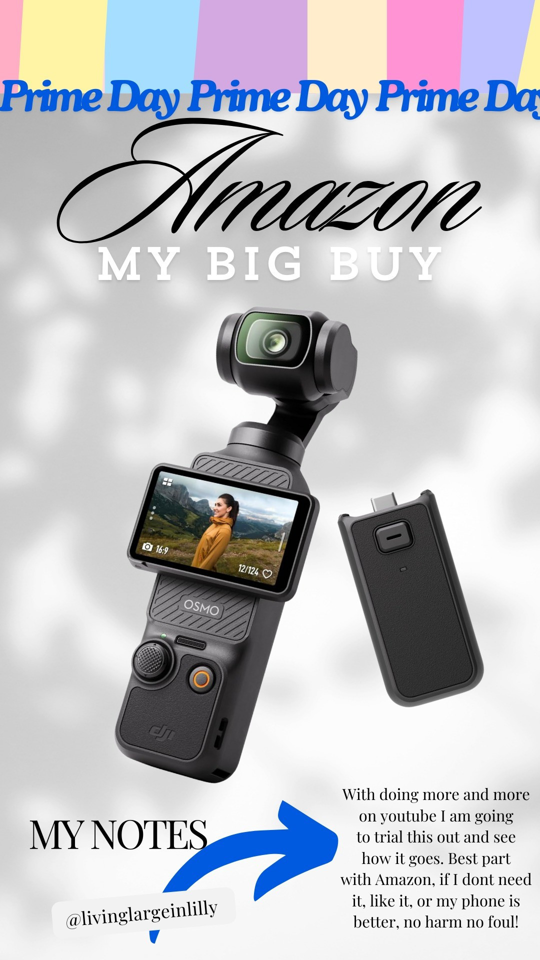 Investments were made this prime day! #livinglargeinlilly #ketosismom #dji #vlog #camera #travelcamera

#LTKSummerSales #LTKVideo #LTKSaleAlert