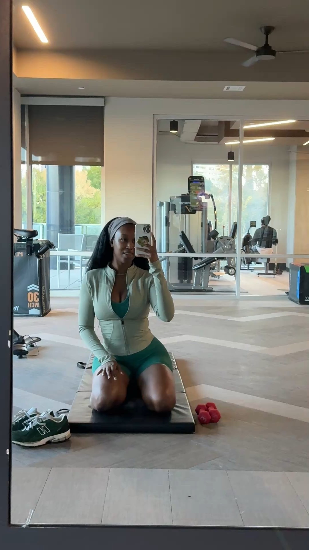 Love love love matching similar colors for my workout looks. Today was a green day. I paired the deep green with a seaform fitted workout jacket to add a little dimension.

Pro tip: If you start getting bored with your workout clothes, start mixing the colors! I love pinks with reds, blues with neutrals, and pastels mixed with natural colors.

#LTKActive #LTKU #LTKStyleTip