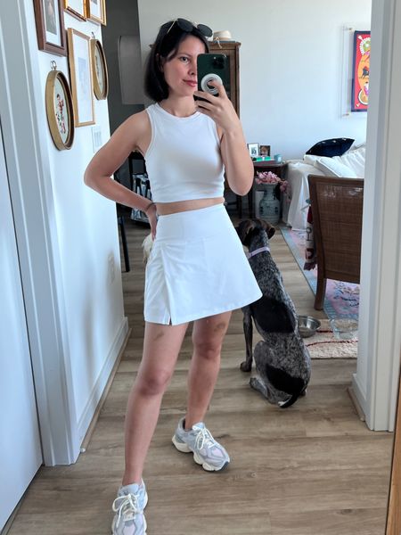 Pickleball outfit, tennis outfit, white tennis outfit, white skort, top built in bra, brami, klassy network, new balance sneakers, Amazon finds, Amazon sunglasses

#LTKxMadewell #LTKActive #LTKfindsunder100