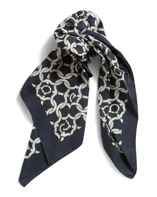 Made In Italy Silk Scarf With Scrunchie | TJ Maxx