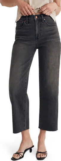 The Perfect Raw Hem Crop Wide Leg Jeans | Nordstrom