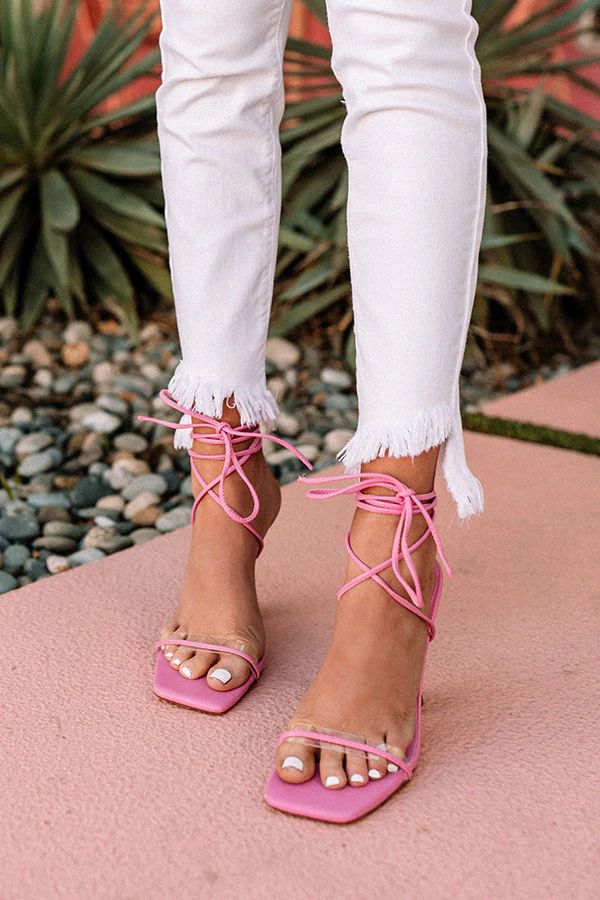 The Esley Lace Up Heel In Pink • Impressions Online Boutique | Impressions Online Boutique