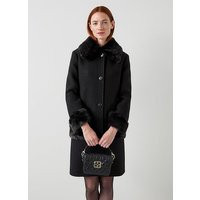 Jamie Black Plain Wool Coat, Black | L.K. Bennett (UK)