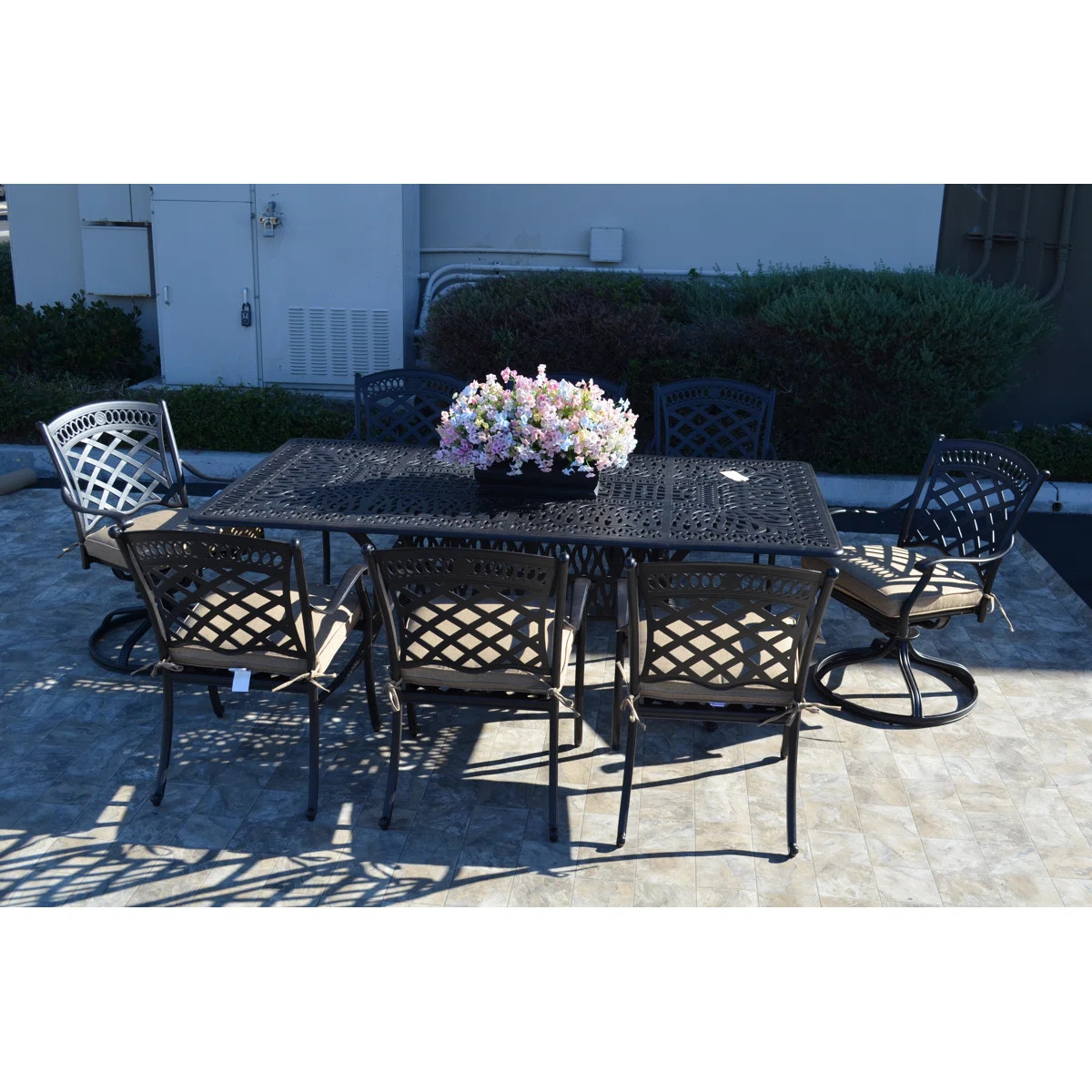 Wildermuth 8 - Person Patio Dining Set with Rectangular Table , Sunbrella® Cushions Included | Wayfair North America