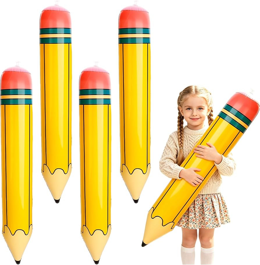 Large Inflatable Yellow Pencil Balloons, 4Pcs Back to School Decorations Foil Balloon, 27 Inch Fi... | Amazon (US)