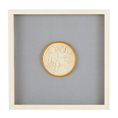 Valenti Framed Intaglio Art Set in Gray Blue with Antique White Resin & Glass Front | Ballard Designs, Inc.