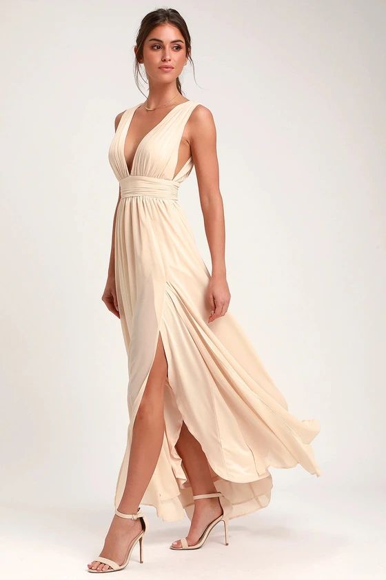 Heavenly Hues Cream Maxi Dress | Lulus (US)