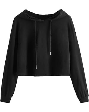 MakeMeChic Women's Cropped Hoodie Casual Workout Crop Sweatshirt Tops | Amazon (US)