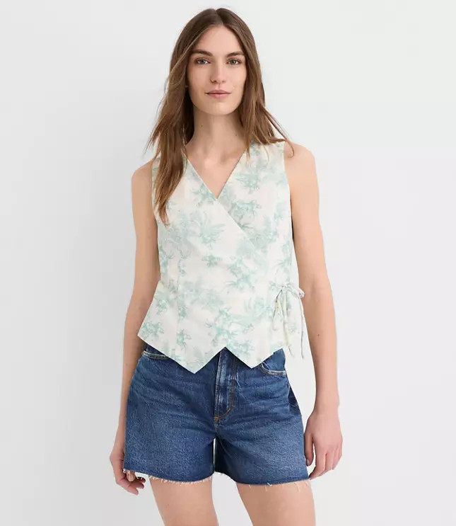 Garden Linen Cotton Wrap Tank Top | LOFT