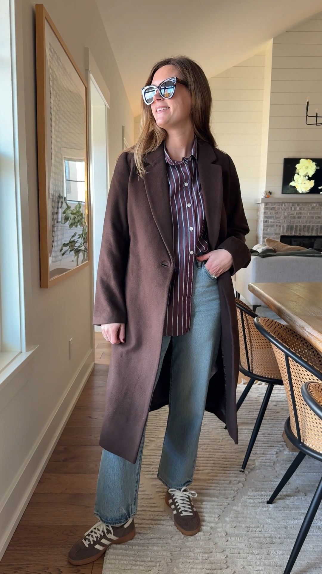 Top size XS
Coat size XS
Jeans size 25
Shoes run big I’m between 6.5:7 and went with a 6

#LTKootd #LTKgrwm #LTKOver40