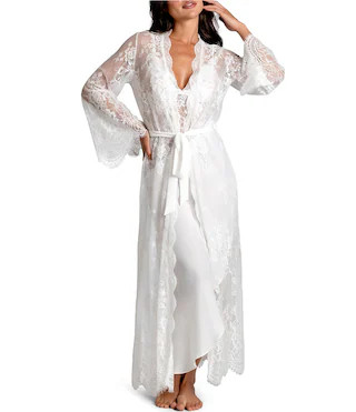 Allover Lace 3/4 Sleeve Long Coordinating Robe | Dillard's