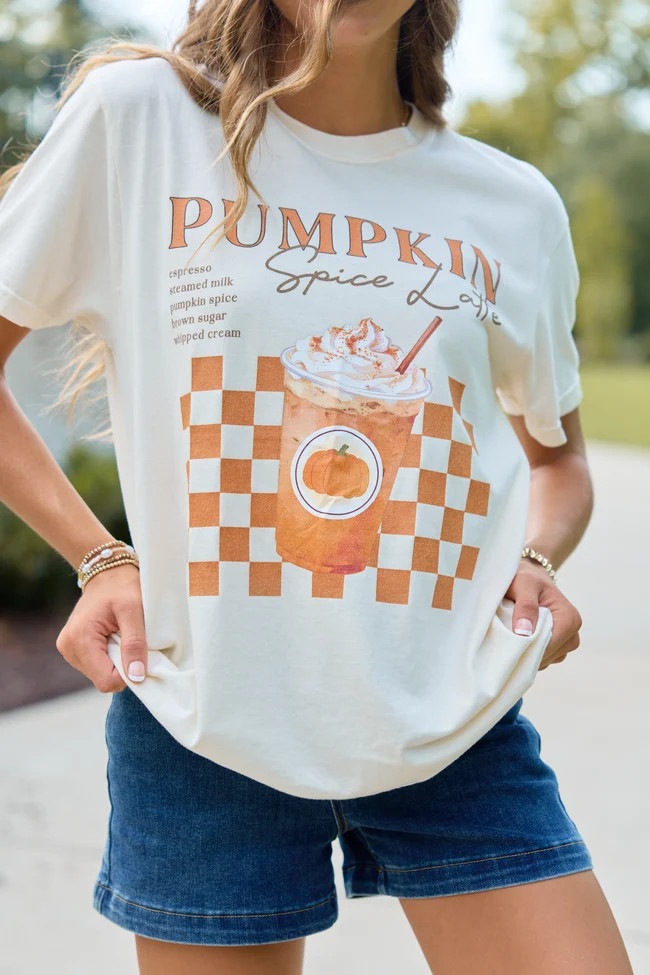 Pumpkin Spice Latte Ivory Graphic Tee DOORBUSTER | Pink Lily
