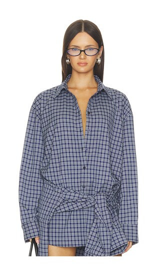 Nakedvice The Pax Check Shirt in Navy. - size S/M | Revolve Clothing (Global)