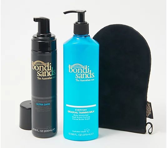 Bondi Sands Self Tanning Foam & Gradual Tan Milk w/ Mitt - QVC.com | QVC