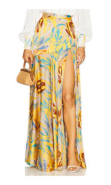 Bronx and Banco Cleopatra Isla Maxi Skirt in Mustard Multi from Revolve.com | Revolve Clothing (Global)