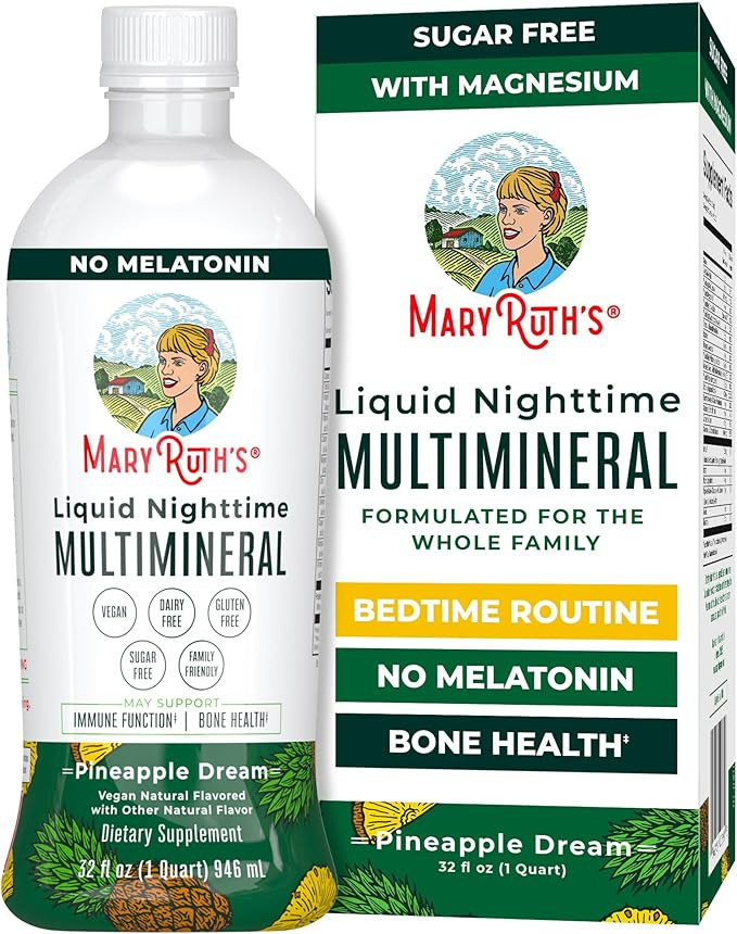 MaryRuth Organics Liquid Nighttime Multimineral | NO Melatonin | Magnesium Citrate | Calcium | Zi... | Amazon (US)
