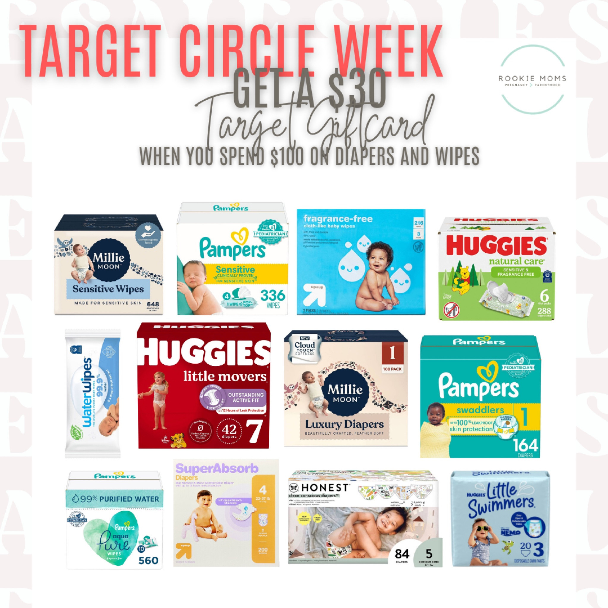 TARGET CIRCLE WEEK: Get a $30 gift card when you spend $100 on Diapers or Wipes.

#LTKbump #LTKsalealert #LTKbaby