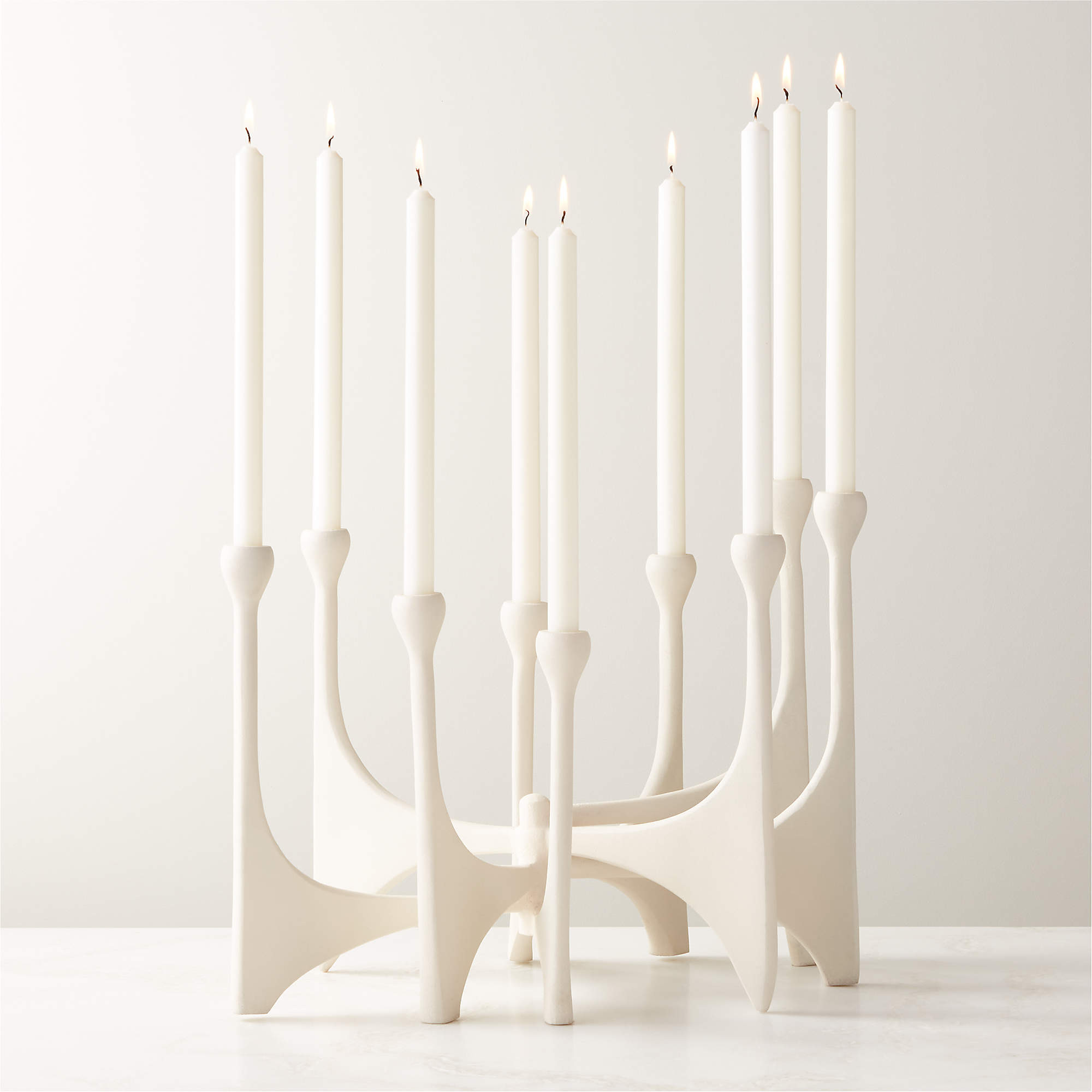 Cinq White Multi Modern Taper Candle Holder Large + Reviews | CB2 | CB2