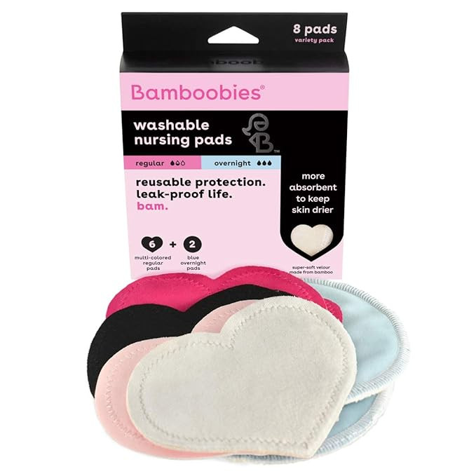 Bamboobies Nursing Pads for Breastfeeding | Reusable Breast Pads | Perfect Baby Shower Gifts | 3 ... | Amazon (US)