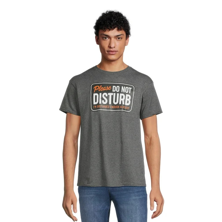 Men's and Big Men's Please Do Not Disturb Graphic Tee with Short Sleeves, Sizes S-3XL - Walmart.c... | Walmart (US)