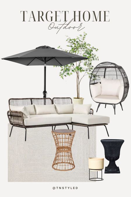 @target home outdoor finds // patio chairs, egg chair, maple tree, wicker chair, wicker coffee table, ceramic planters, outdoor rug // patio furniture, outdoor furniture, furniture finds

#LTKstyletip #LTKSeasonal #LTKhome