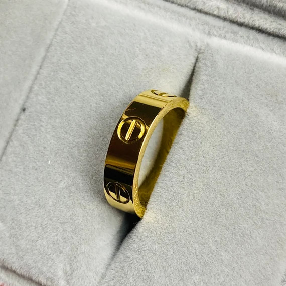 Ring love Gold-plated stainless steel ring Luxury classic design Love Ring - made from non allerg... | Etsy (US)