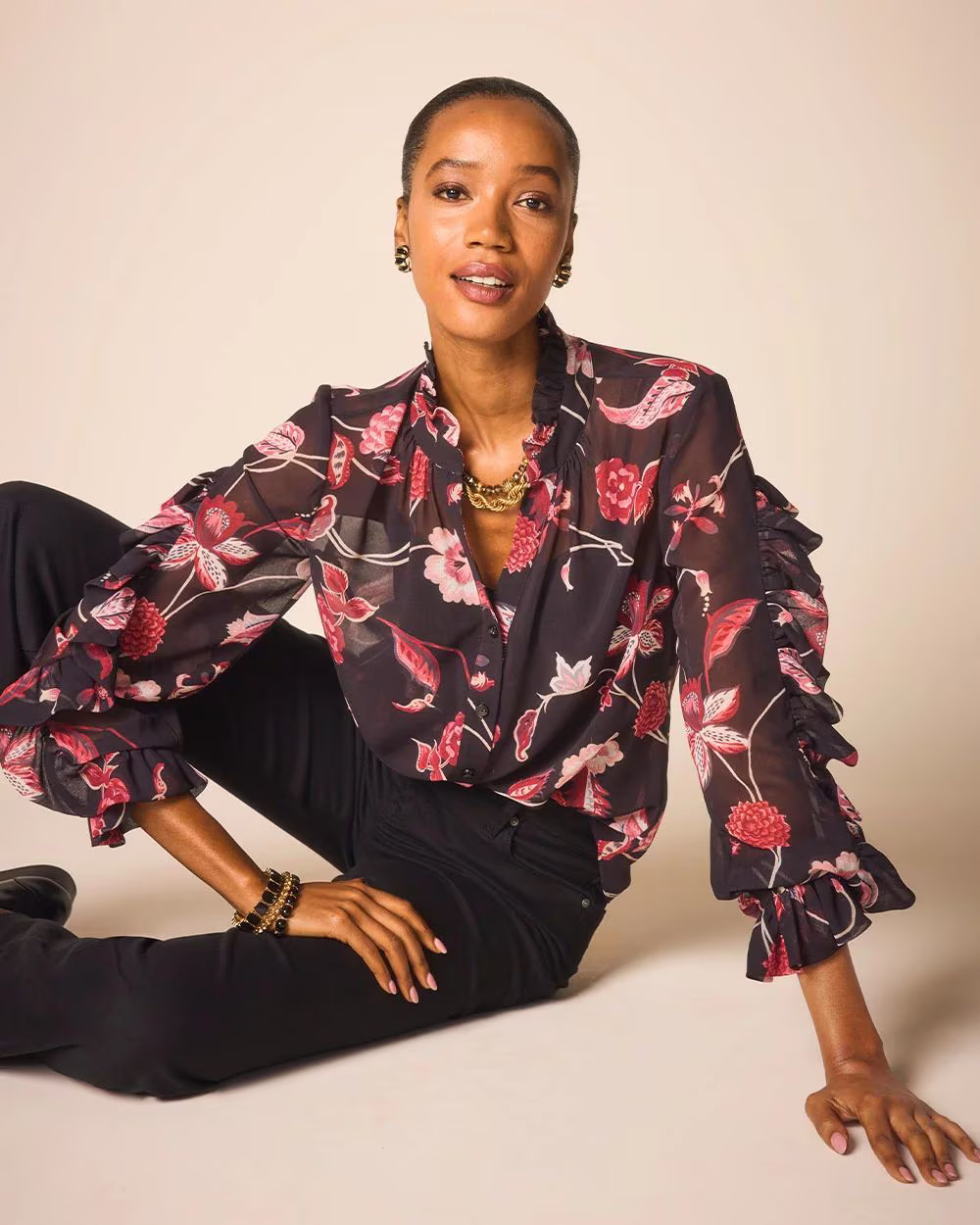 Georgette Celtic Blooms Blouse | Chico's