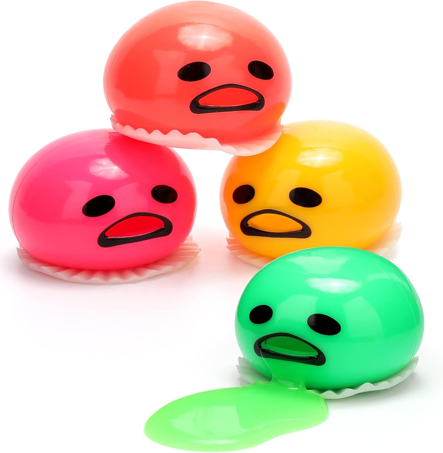 Puking Ball,4PCS Vomiting Egg Yolk Stress Ball Slurp Ball Halloween Prank Egg Toy for Adults,Vent... | Amazon (US)