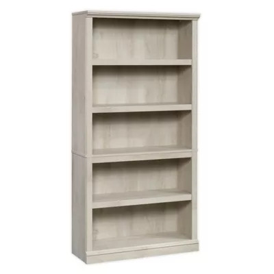 Sauder 5-Shelf Bookcase in Warm Chestnut/Beige | Bed Bath & Beyond