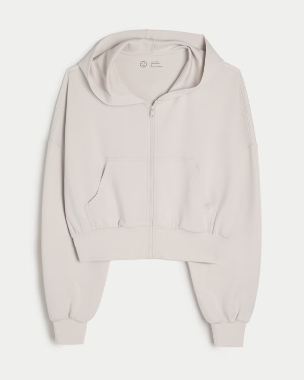 Gilly Hicks Active Cooldown Crop Zip-Up Hoodie | Hollister (US)