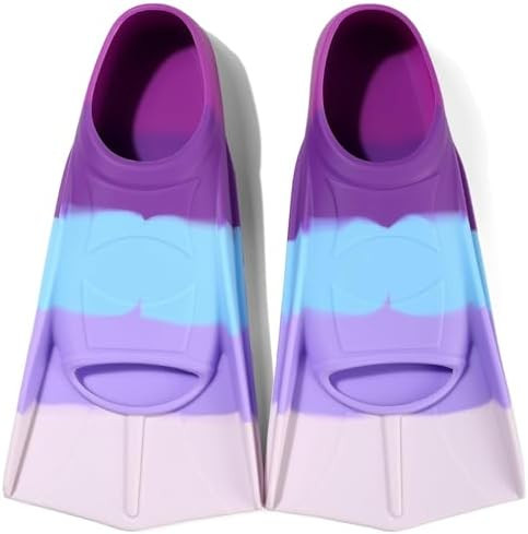 Kids Swim Fins,Short Kids Fins Youth Swimming Flippers for Lap Swimming Training for Children Gir... | Amazon (US)
