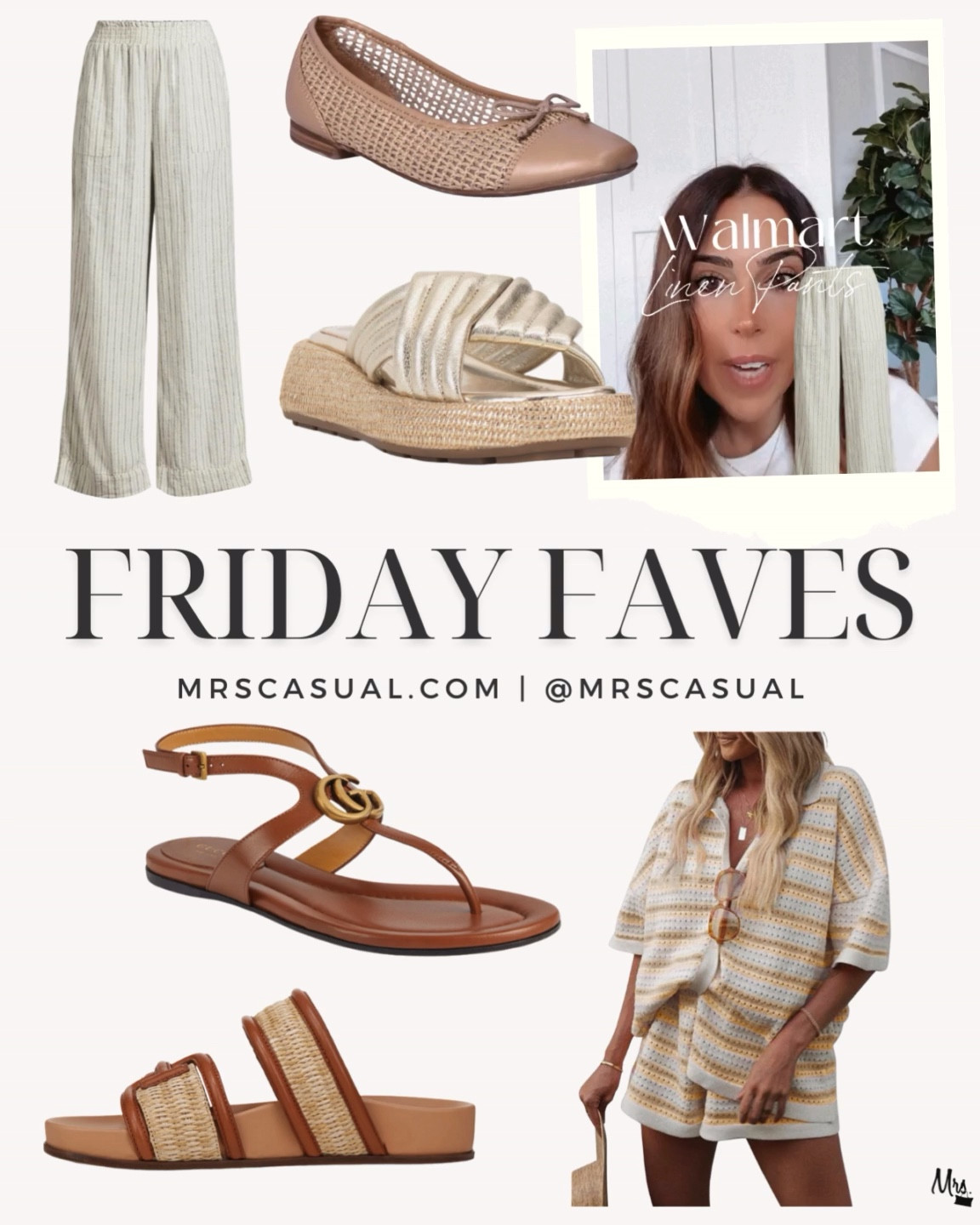 Friday favorites sharing the best of the week! Spring sandals /summer fashion / Walmart fashion /braffia flats / linen pants / Gucci sandals

#LTKstyletip #LTKfindsunder50 #LTKfindsunder100