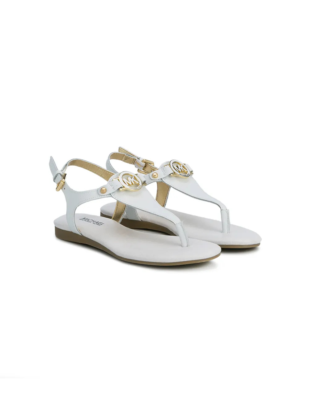 Michael Kors Kids T-bar logo sandals - White | FarFetch US