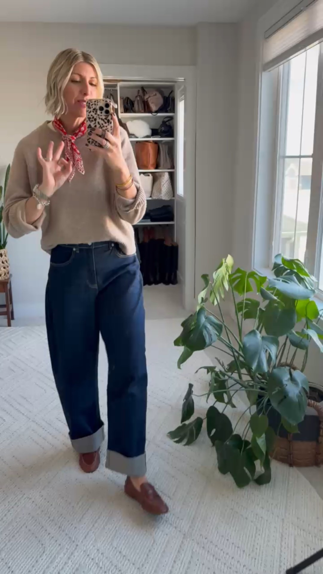 Highlighting Spanx jeans - I had so many Q’s about them! I am wearing a size medium tall (I’m 5’10" for height reference)  if you’re in between sizes I recommend going up one for a relaxed fit

#LTKOver40 #LTKmomlife #LTKootd