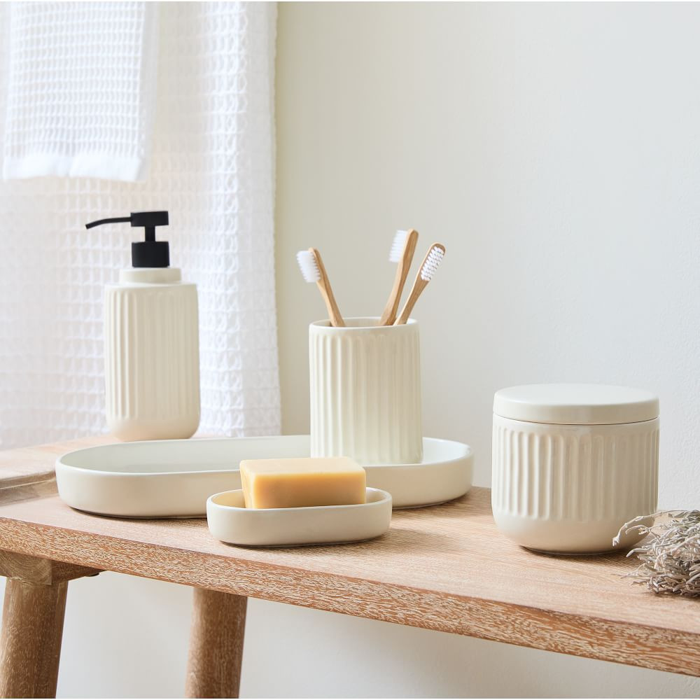 Carved Ceramics Bath Accessories | West Elm (US)